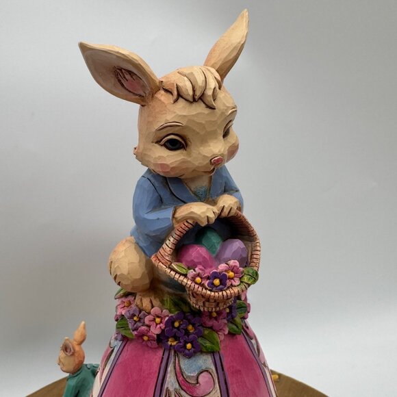 Jim Shore Egg-cited For Easter Figurine With Rotating Characters - Picture 2 of 11